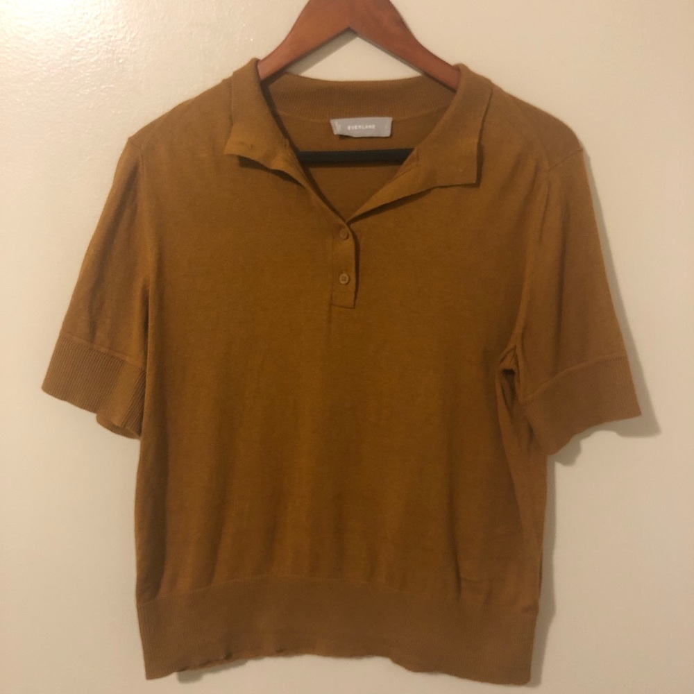 Everlane Short Sleeve Organic Cotton Rust Sweater